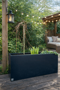 Pflanzkübel / Hochbeet - Stahl - 120x40x50 Schwarz Lackiert