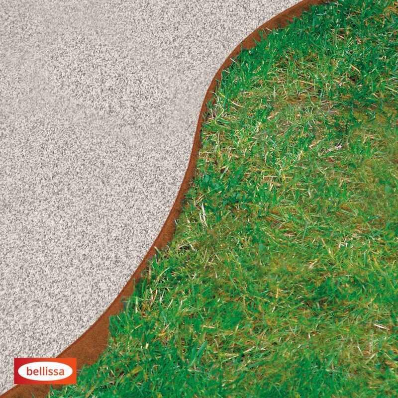 Belissa Rasenkante Corten - Doppelt geschweißte Oberseite - Länge: 115 cm Höhe: 13 cm